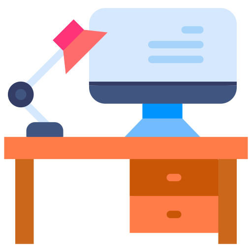 Workspace, studying, education, learning, desk, lamp, study icon - Download on Iconfinder