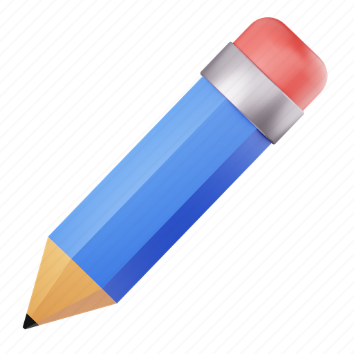 Pencil, education, school, writing, edit, pen, ruler 3D illustration - Download on Iconfinder
