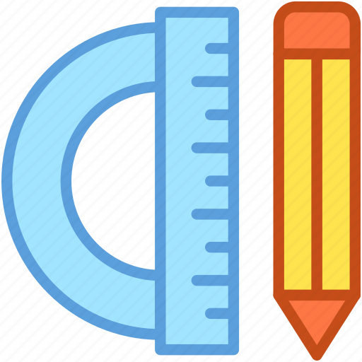 Degree tool, drafting tool, geometry, pencil, protractor icon - Download on Iconfinder