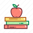 apple, book, books, education, knowledge