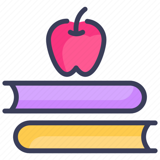 Apple, back, back to school, books, school, student, to icon - Download on Iconfinder