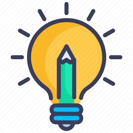 Bulb, creative, idea, innovation, pencil, teaching, thought icon - Download on Iconfinder