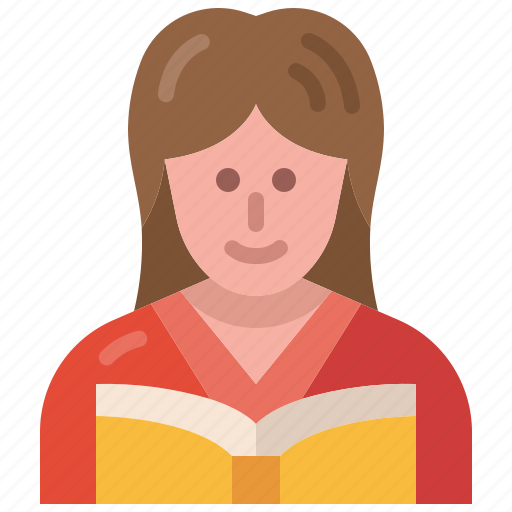 Female, reading, woman, avatar, student icon - Download on Iconfinder