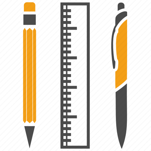 Education, pen, pencil, rule, school, writting materials, study icon - Download on Iconfinder