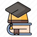 education, graduation hat, book, books, learning, school