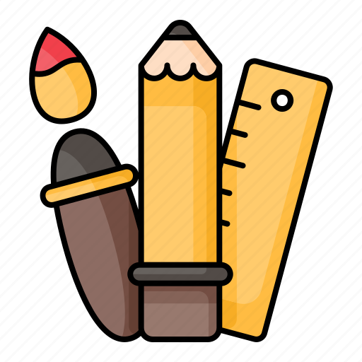 Education, art, art school, school, brush, pencil, ruler icon - Download on Iconfinder