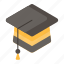 education, graduation, graduation hat, bachelor, cap, school, learning 