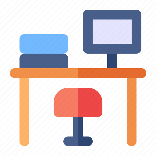 Desk, table, chair, furniture icon - Download on Iconfinder