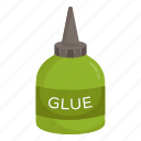 glue bottle, liquid glue, stationery, school supplies, glue container