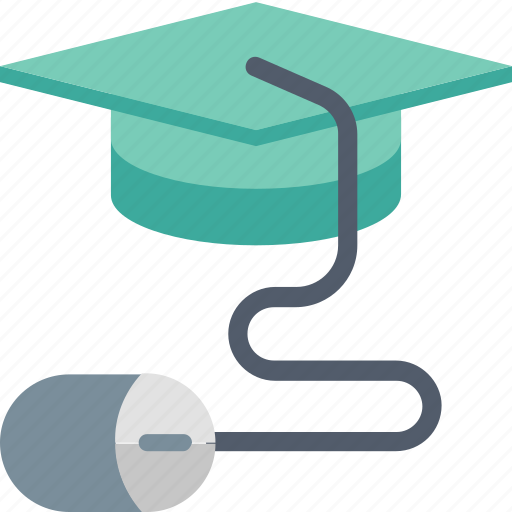 Graduation, online, e-learning, education, hat, internet, mouse icon - Download on Iconfinder