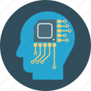 microchip, idea, analytical mind, brain, head
