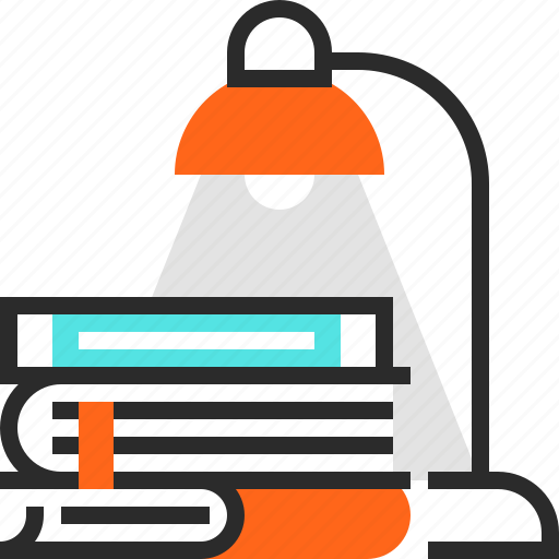 Book, desk, education, knowledge, lamp, learn, study icon - Download on Iconfinder
