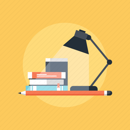 Book, bulb, desk, education, home, knowledge, lamp icon - Download on Iconfinder