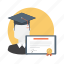 gratuate, certification, degree, education, graduation 