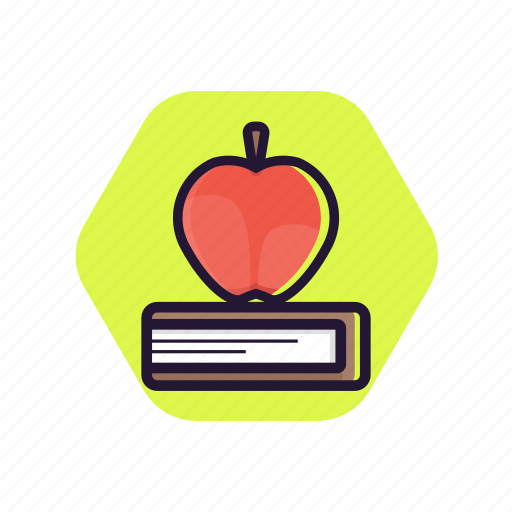 Apple, book, education, fruit, studying icon - Download on Iconfinder