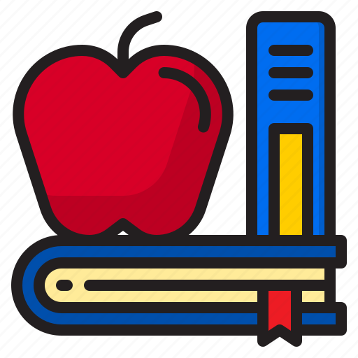 Apple, book, education, school, elearning icon - Download on Iconfinder