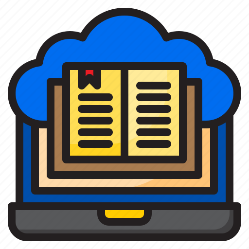 Book, laptop, cloud, school, education icon - Download on Iconfinder