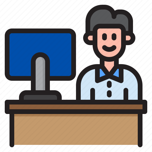 Elearning, education, school, desk, computer icon - Download on Iconfinder