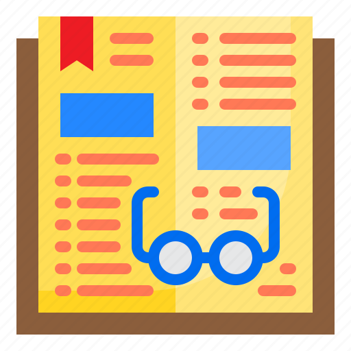 Eyeglass, book, history, school, education icon - Download on Iconfinder