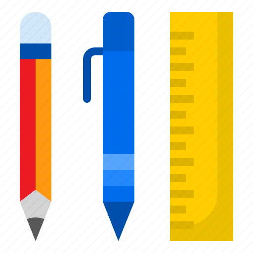Stationary, pen, pencil, ruler, tools icon - Download on Iconfinder