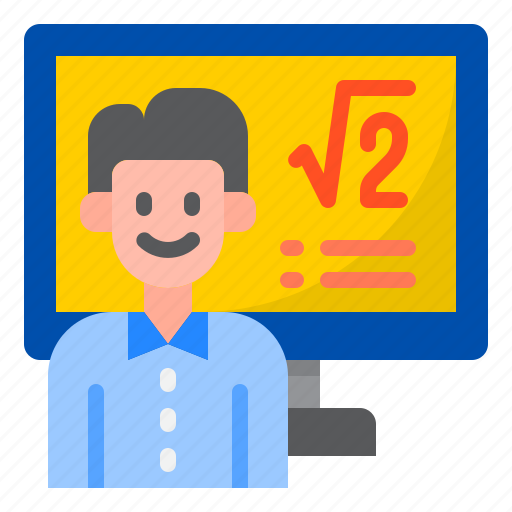 Teacher, computer, math, school, education icon - Download on Iconfinder