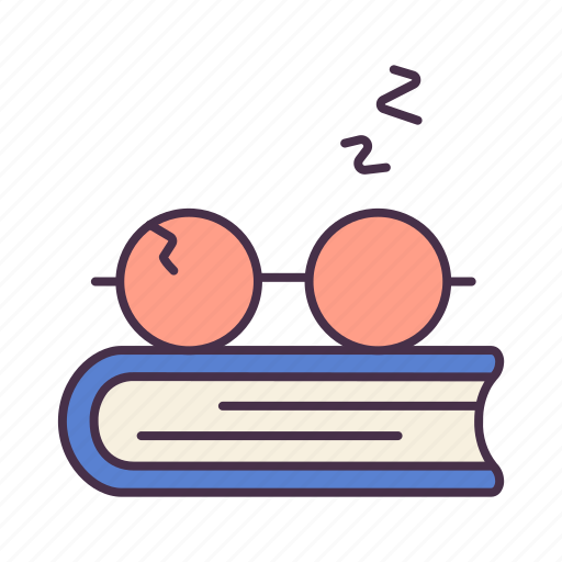 Book, glasses, learning, rest, sleep, study, tried icon - Download on Iconfinder