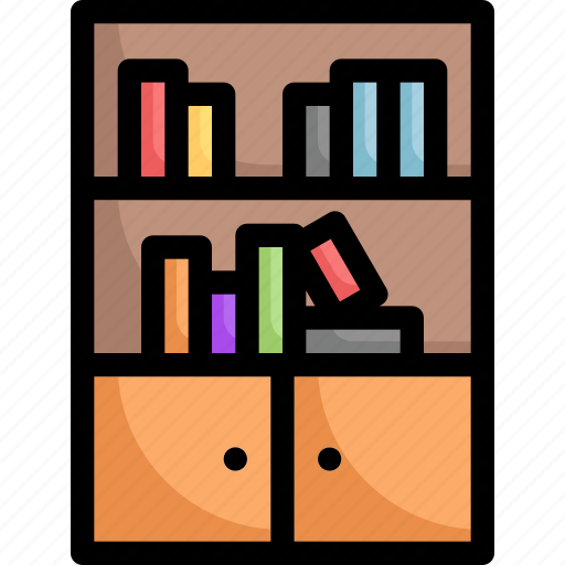 Books, bookshelf, education, furniture, university icon - Download on Iconfinder