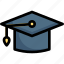 cap, diploma, education, graduation, hat, student 