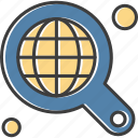 find, magnifier, search, world