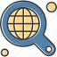 find, magnifier, search, world 