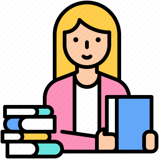 Education, knowledge, learn, educate, teacher, woman, book icon - Download on Iconfinder