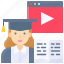 education, learn, educate, video clip, e-learning, graduation, online 