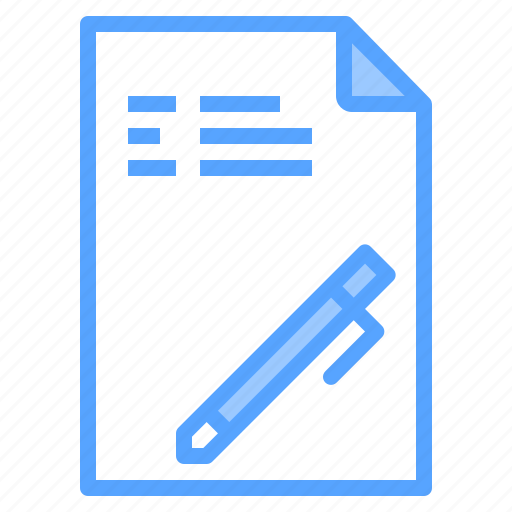 Document, learning, paper, pen, report, study, text icon - Download on Iconfinder