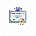 bachelors degree, bachelors degree icon, diploma, higher education