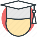 awarded cap, commencement, degree cap, graduate cap, mortarboard, tassel cap