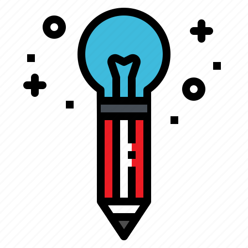Education, idea, lightbulb, pencil, stationary icon - Download on Iconfinder