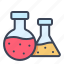 chemistry, glass, flask, lab, education 