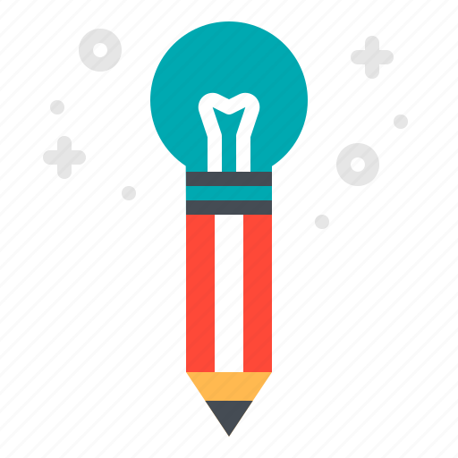 Education, idea, lightbulb, pencil, stationary icon - Download on Iconfinder