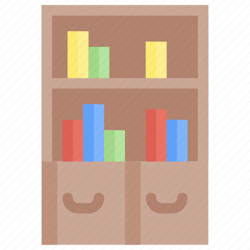 Book, bookcase, bookshelf, education, furniture and household, library, shelves icon - Download on Iconfinder