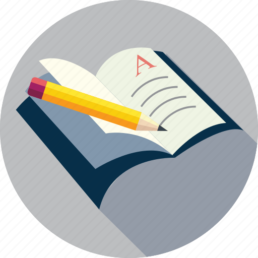 Book, book and pencil, notebook, text on book, write, address, document icon - Download on Iconfinder