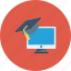 graduation, online education, online graduation, online study icon 