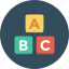 abc, abc blocks, alphabet, alphabet blocks, blocks, cubes icon 