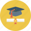degree, graduation, graduation degree, mortarboard, scholar icon 