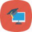 graduation, online education, online graduation, online study icon 