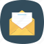 document, envelope, mail, open icon 