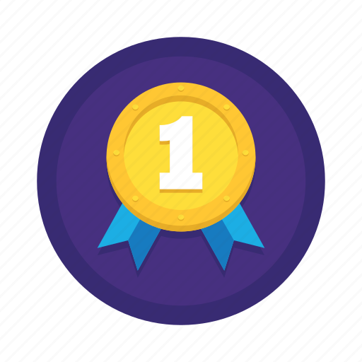 Badge, first, gold, medal, number one, ranking, winner icon - Download on Iconfinder