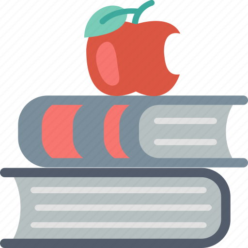 Studying, apple, books, education, knowledge, learning, school icon - Download on Iconfinder