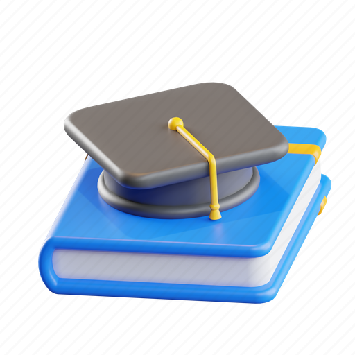 Book, graduate, graduation, learning, school, education, study 3D illustration - Download on Iconfinder