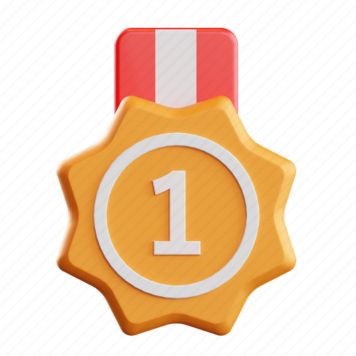 Medal, trophy, award, champion, badge, winner, star 3D illustration - Download on Iconfinder