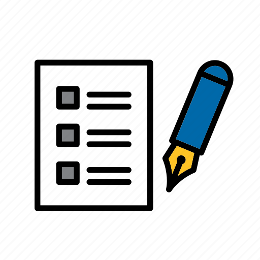 Checklist, form, fountain pen, inventory, page icon - Download on Iconfinder